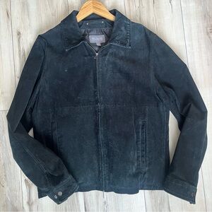 Wilsons Leather Men's black 100% suede leather bomber jacket bomber sz Large